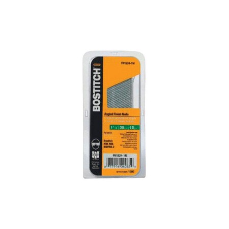 Bostitch Collated Finishing Nail, Steel, Coated Finish, Angled FN1524-1M